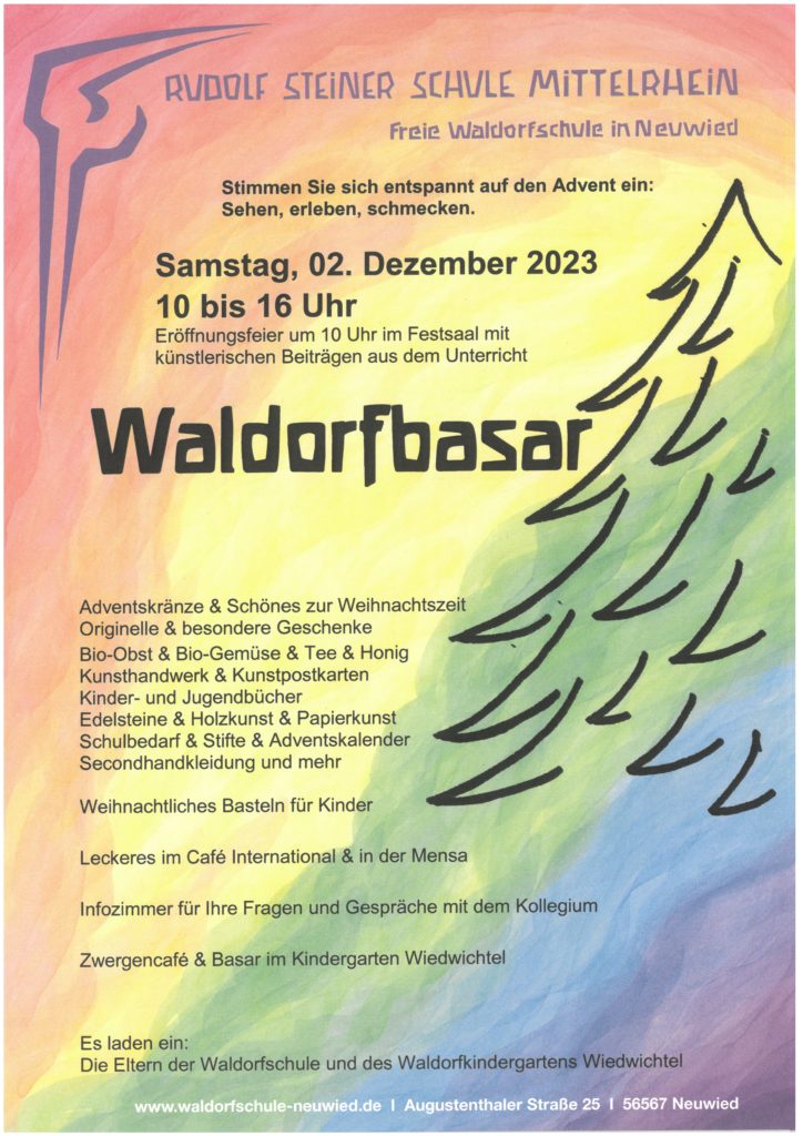 Waldorf-Adventsbasar am 02. Dezember 2023 von 10 bis 16 Uhr