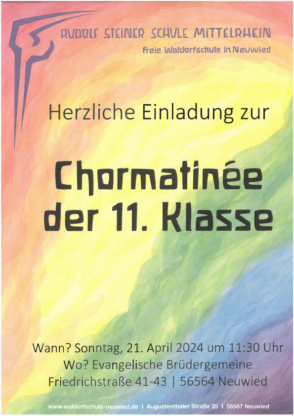 Chormatinee der 11. Klasse am 21. April 2024
