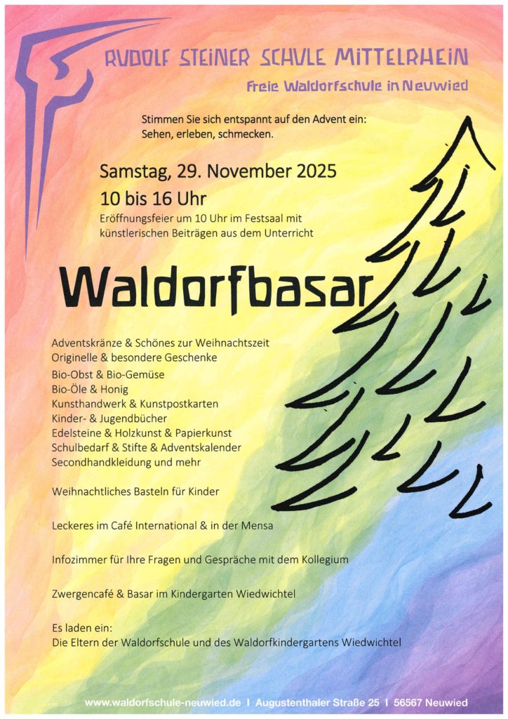 Waldorf-Adventsbasar am 29. November 2025 von 10 bis 16 Uhr